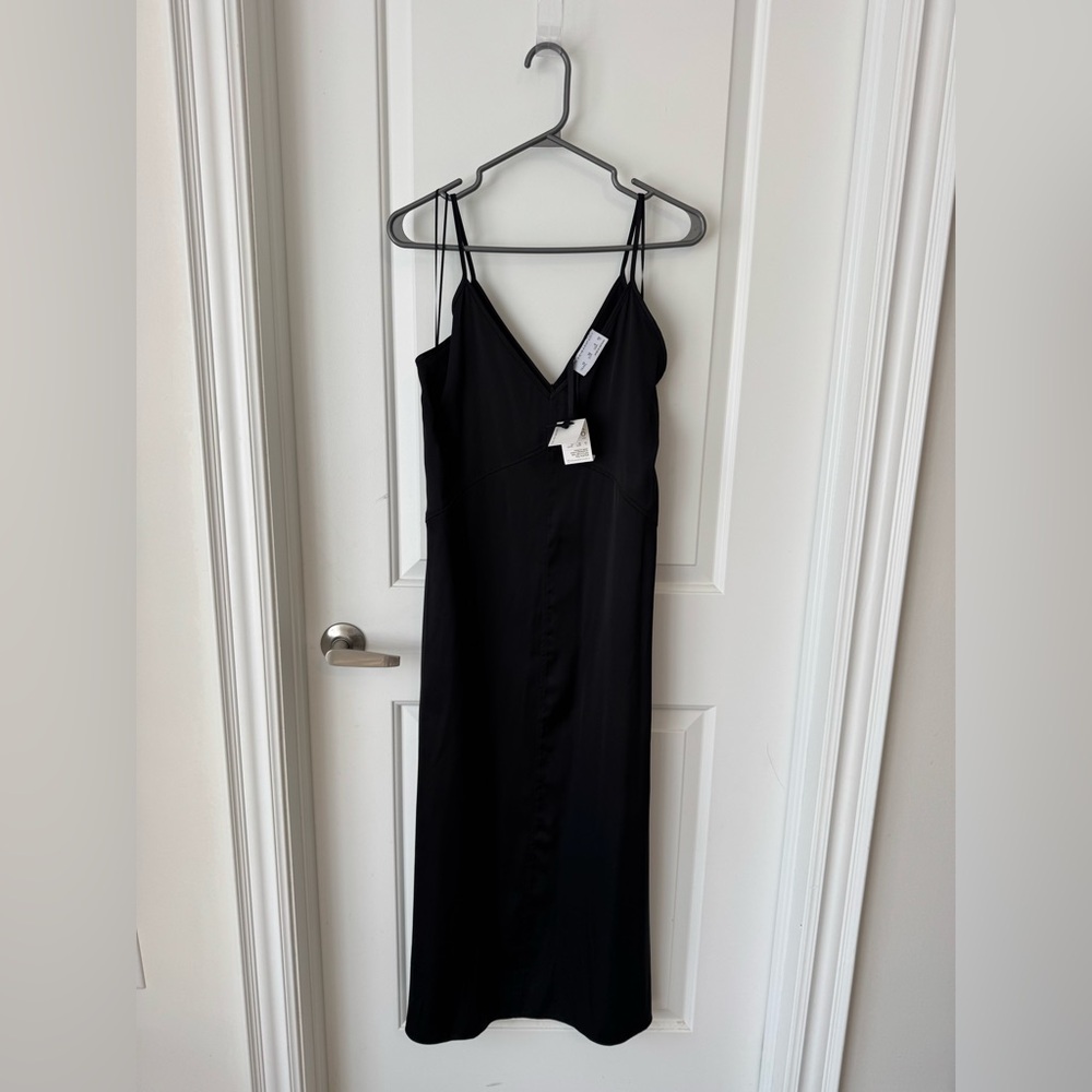NWT Satin Primark Black Slip  Dres. A-line super flattering with pockets!!